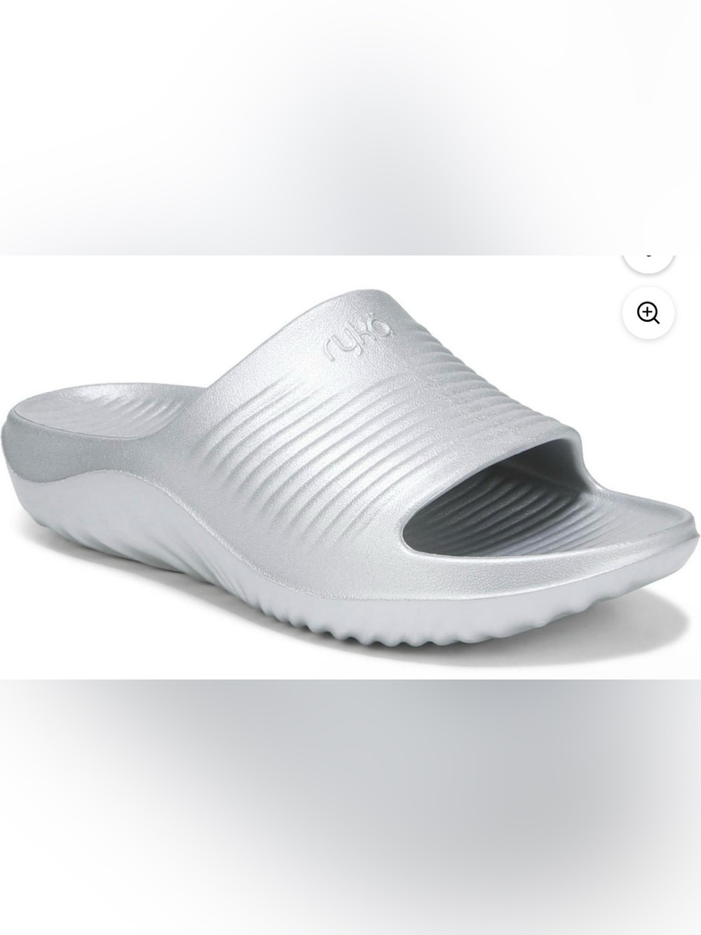 Ryka Silver Metallic Wave Slide Sandals